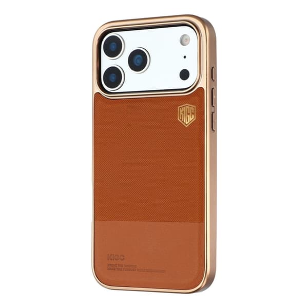 KIGC Mobilskal till iPhone 17 Pro Electroplating PC + TPU + PU - Guld Guld
