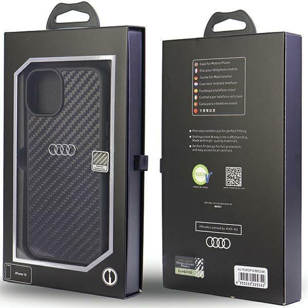 Audi iPhone 14 Mobilskal Carbon Fiber - Svart
