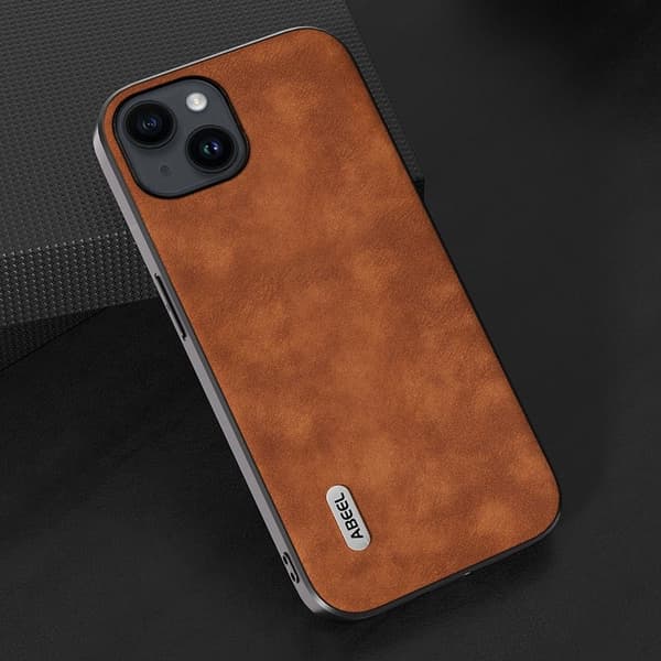 ABEEL Mobilskal till iPhone 15 Anti-drop Texturerad PU Läder Blå