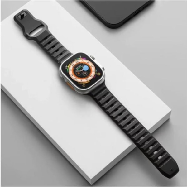 Apple Watch 4/5/6/7/8/SE (38/40/41mm) Rugged Band Svart Svart