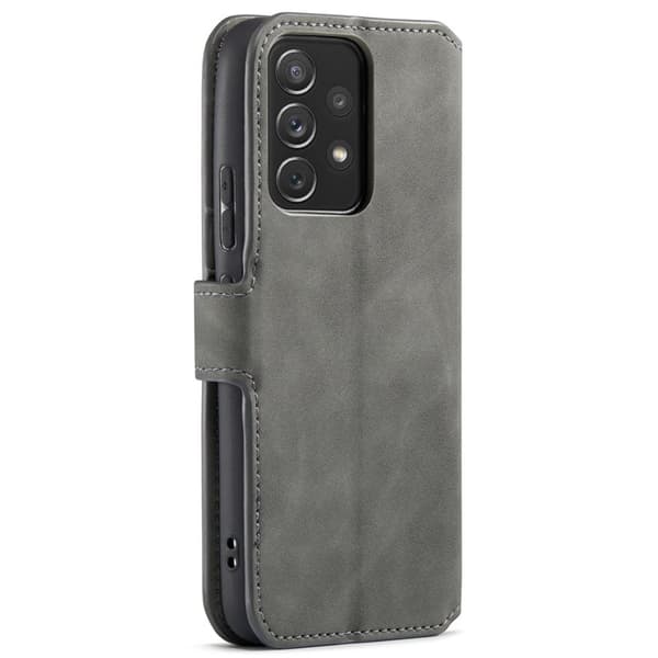 DG.MING Stand Wallet Mobilskal Retro KonstLäder för Samsung A53 5G Grå