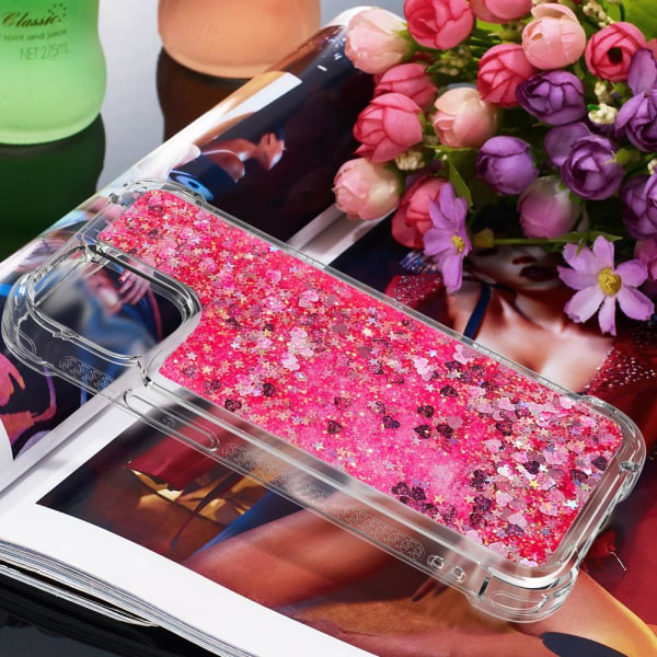 Drop-Proof Glitter Sequins Skal till iPhone 13 Mini - Rosa Rosa