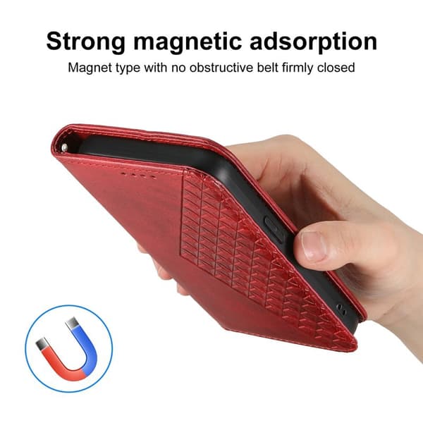 Plånboksfodral för Samsung Galaxy S26 Plus Konstläder med handledsrem - Röd