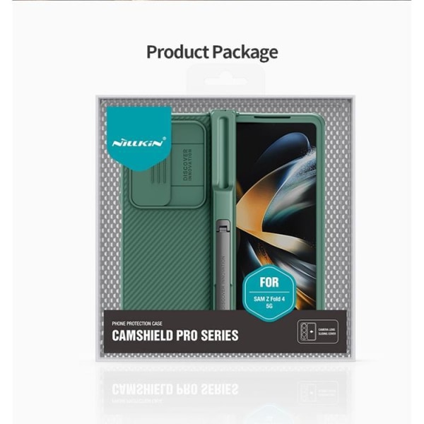 Nillkin Galaxy Z Fold 4 Case CamShield Pro Kicksatand - vihreä