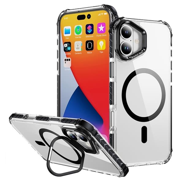 Mobilskal till iPhone 16 Plus MagSafe Kickstand - Svart Svart