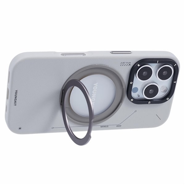 YOUNGKIT Mobilskal till iPhone 16 Pro MagSafe Roterande Kickstand - Grå Grå