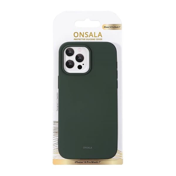 ONSALA iPhone 14 Pro Max Skal Silikon Chalk - Olivgrön Grön
