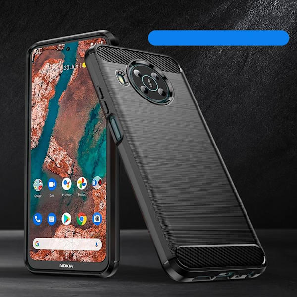 Carbon Nokia X100 Skal Flexible - Svart Svart