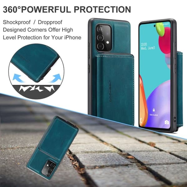 JEEHOOD Samsung Galaxy A53 5G Konstläder Plånboksfodral Magnetisk Blå