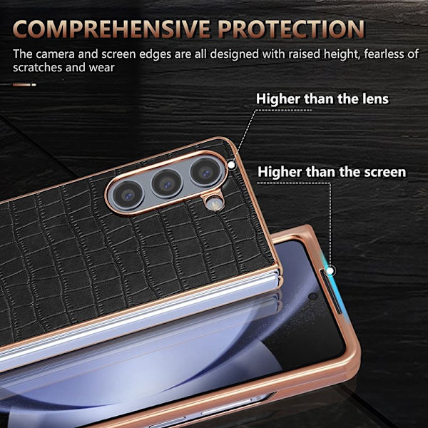 AZNS Samsung Galaxy Z Fold6 Plånboksfodral Konstläder - Blå