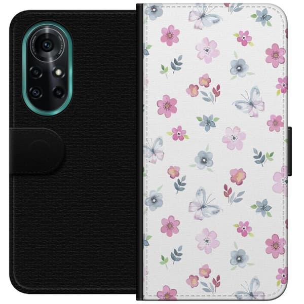 Plånboksfodral till Huawei nova 8 Pro med Blommor och fjärillar