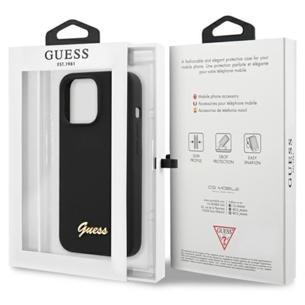 Guess iPhone 13 Pro Max -puhelinkuori Script Gold Logo - Musta Black