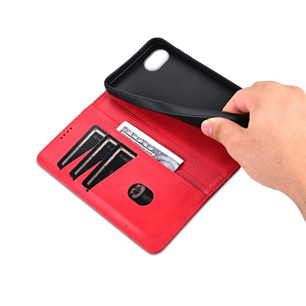 AZNS iPhone 16e Plånboksfodral Konstläder - Röd