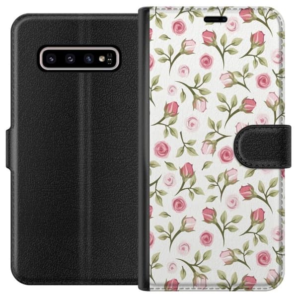 Plånboksfodral till Samsung Galaxy S10+ med Blommigt