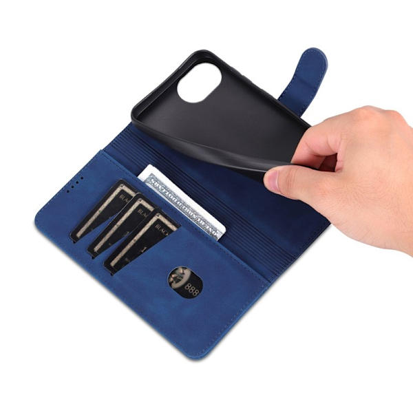 AZNS iPhone 16e Plånboksfodral Konstläder - Blå