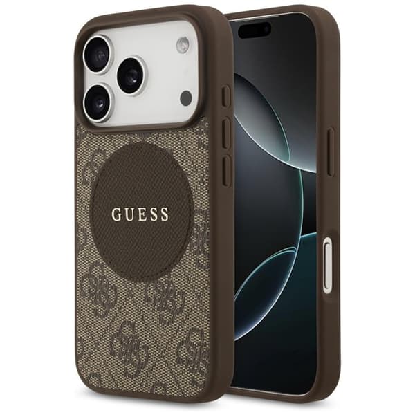 Guess Mobilskal till iPhone 17 Pro MagSafe 4G Circle Classic Logo - Brun Brun