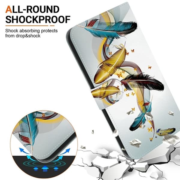 Samsung Galaxy S26/S26 Pro Plånboksfodral Mönstertryck Konstläder - Guldfjäril