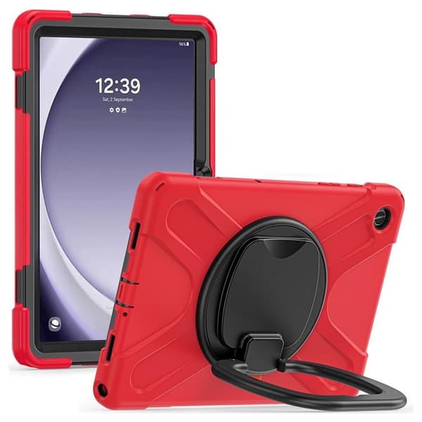 Mobilskal till Galaxy Tab A9 Plus Kickstand Handle Grip - Röd / Svart Röd