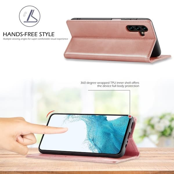 LC.IMEEKE Samsung Galaxy S24 FE Plånboksfodral Konstläder - Roséguld