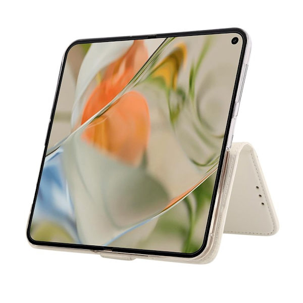 ABEEL Style A02 Konstläder Plånboksfodral för Google Pixel 9 Pro Fold 5G - Vit