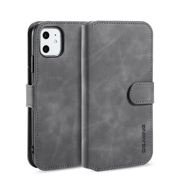 DG.MING Plånboksfodral Konstläder för iPhone 11 6.1" - Grå