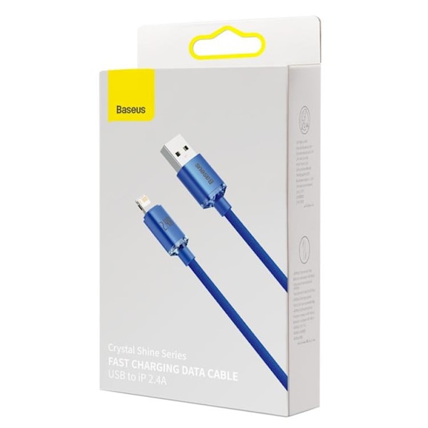Baseus Crystal USB Type A till Lightning -kabel 1,2 m - Blå Blå