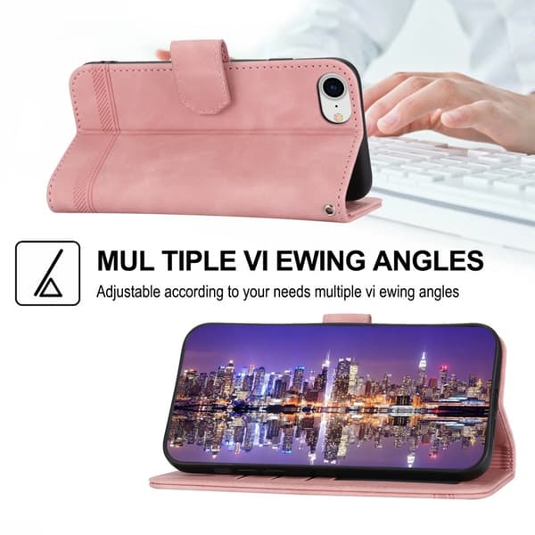 DIERFENG DF-03 Plånboksfodral för iPhone 7/8/SE 2020/2022 - Konstläder - Rosa