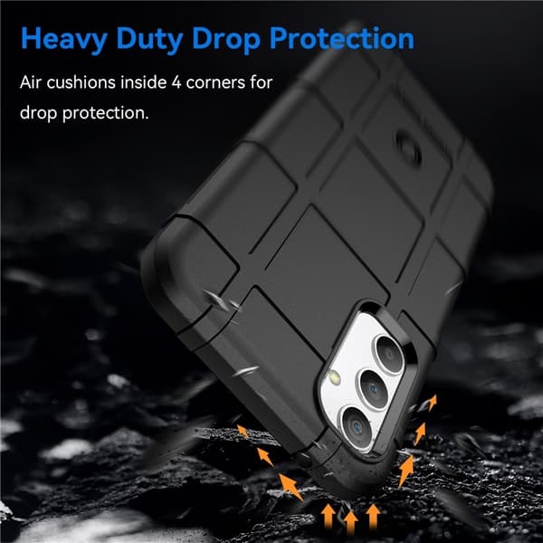 Galaxy A23 5G/4G -puhelinkotelo Rugged Square Grid - Musta Black
