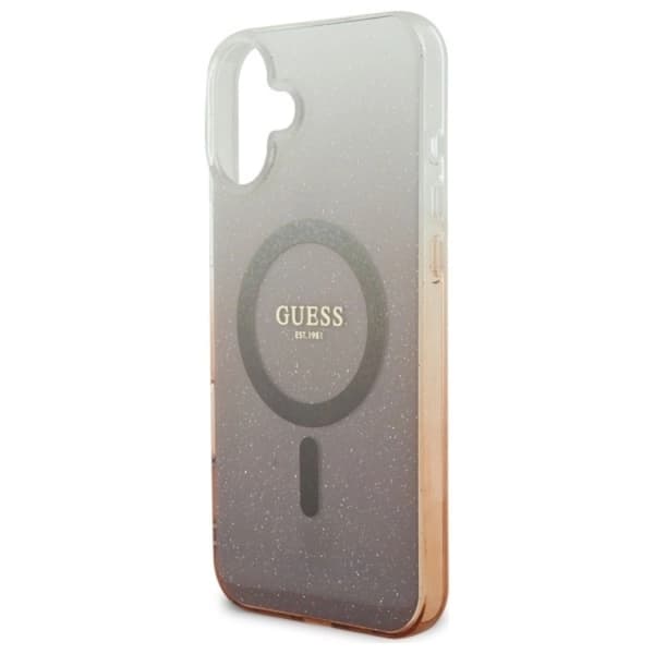 Guess iPhone 16 Plus MagSafe IML Glitter Gradient telefonetui Brun