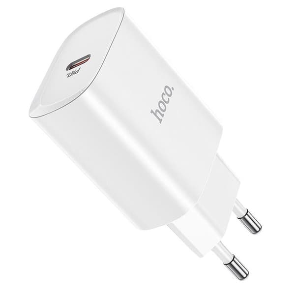 Hoco Väggladdare Adapter USB-C - Vit Vit