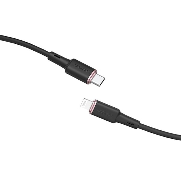 Acefast MFI USB-C till Lightning kabel 30W 1.2m - Svart Svart