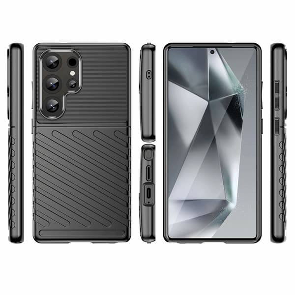 Mobilskal till Galaxy S25 Ultra Thunder Armored - Svart Black