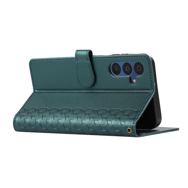 Plånboksfodral för Samsung Galaxy S26 Plus 3D Rhombus Konstläder - Grön