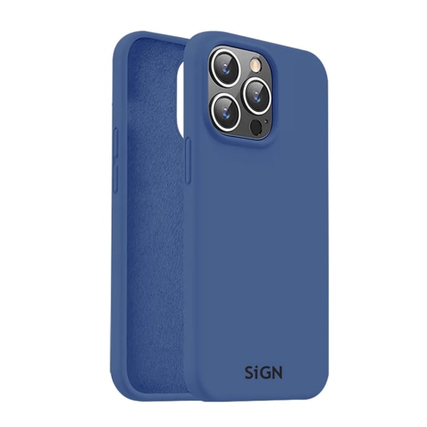 SiGN iPhone 15 Pro Mobile Case nestemäinen silikoni - sininen