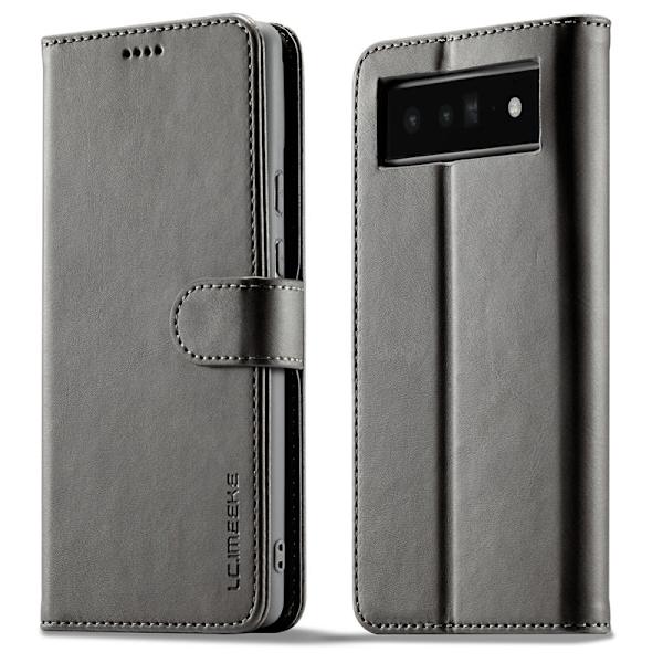 LC.IMEEKE Google Pixel 6 Pro Plånboksfodral Konstläder - Grå