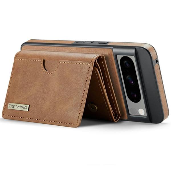 DG.MING M6 Series Konstläder Plånboksfodral för Google Pixel 8 Pro - Brun
