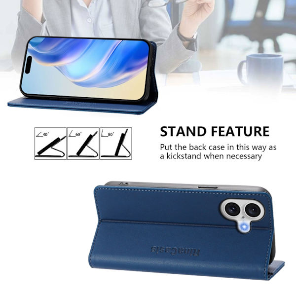 RINACASIS iPhone 17 Plånboksfodral RC01 RFID - Mörkblå Blå