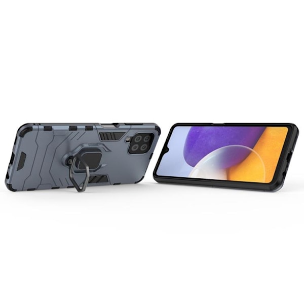 Mobilskal till Galaxy A22 4G Ring Armor Kickstand - Blå Blå