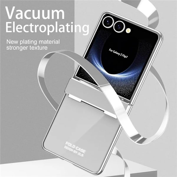 Mobilskal till Galaxy Z Flip7 Electroplating PC Folding - Silver Silver