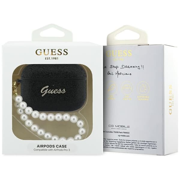 Guess AirPods Pro 3 Taske Glitter Perlerem Svart