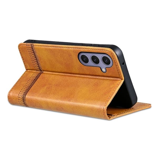 AZNS Samsung Galaxy S25 FE Plånboksfodral Konstläder - Brun