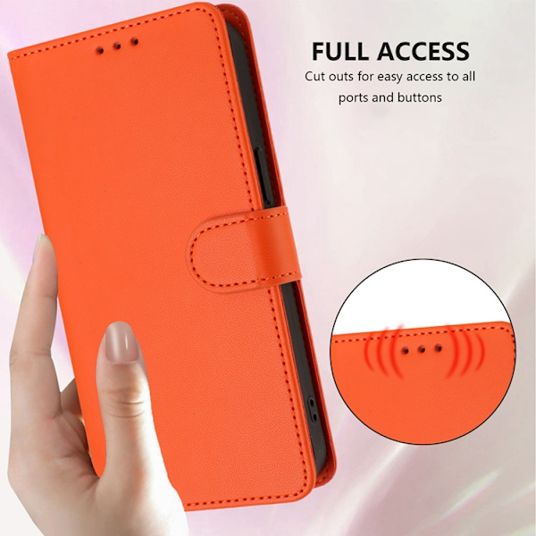 OnePlus 15 5G Plånboksfodral Konstläder Orange
