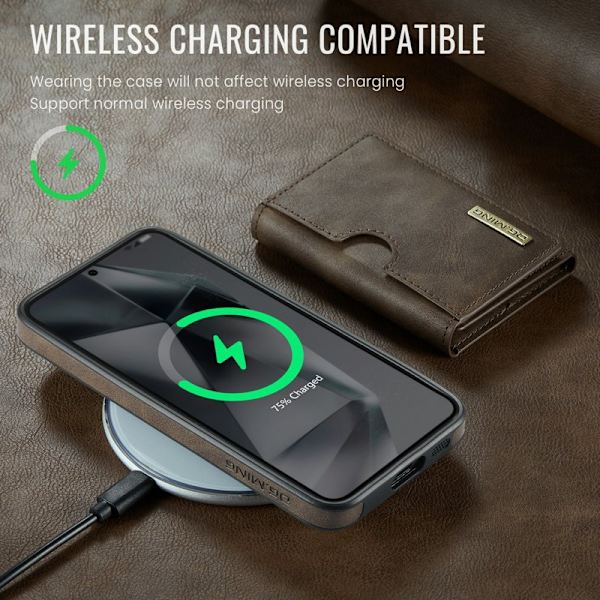 DG.Ming Plånboksfodral för Samsung Galaxy S26 RFID Blocking - Kaffe