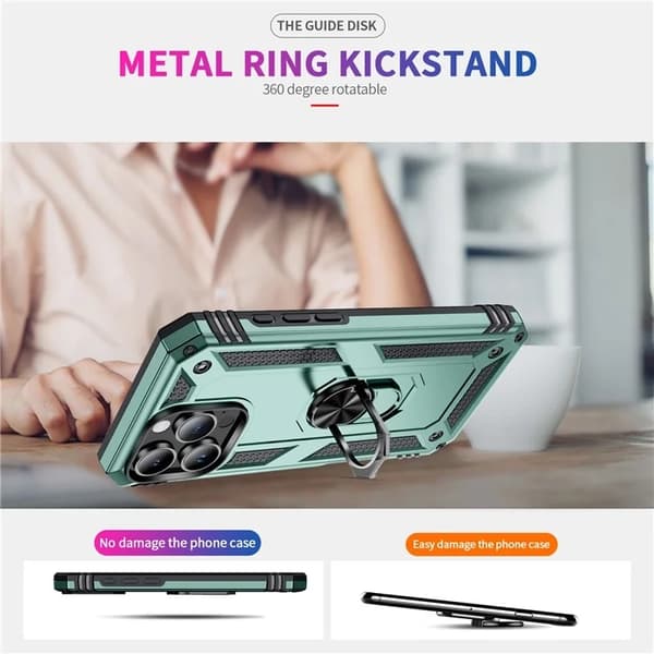 Mobilskal till iPhone 16 Pro Max Anti-drop med Kickstand - Grön Grön