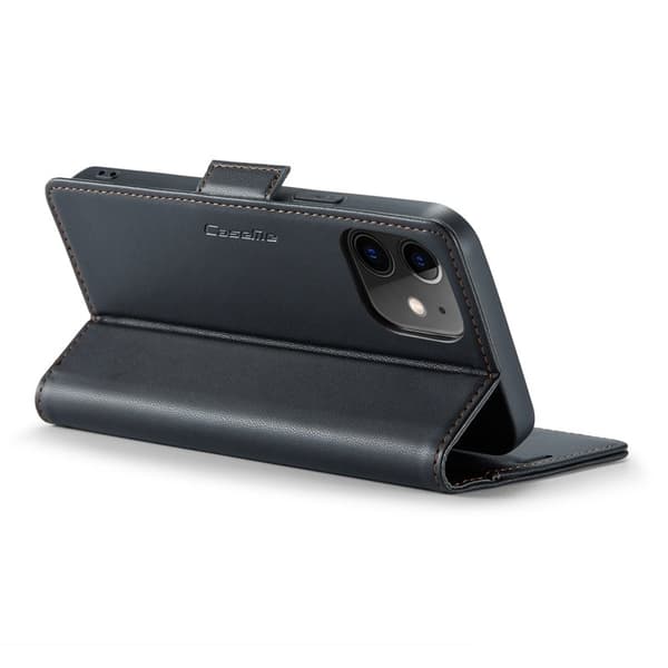 CASEME Plånboksfodral Konstläder för iPhone 12/12 Pro - Svart