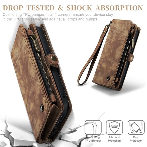 CASEME iPhone 15 Pro Plånboksfodral 008 Detachable - Brun Brun