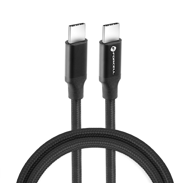 FORCELL USB-C till USB-C kabel QC4.0 PD100W / 4K / 20Gbit/s 1m Svart