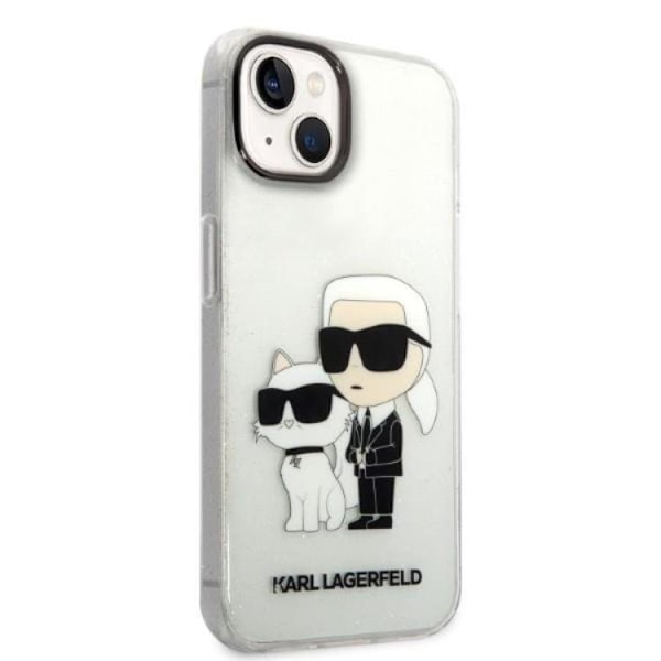 Karl Lagerfeld iPhone 14 Plus Skal IML GLIT NFT Karl & Choupette - Clear