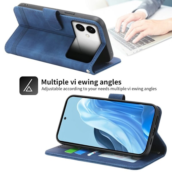 DIERFENG Samsung Galaxy S26 Edge Plånboksfodral Konstläder - Blå