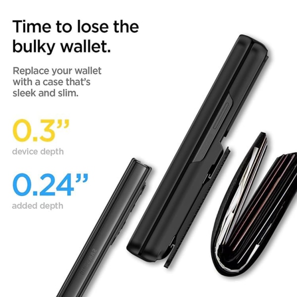 Galaxy Z Fold 4 Mobile Cover korttipidikkeen kameran liukusäädin - musta